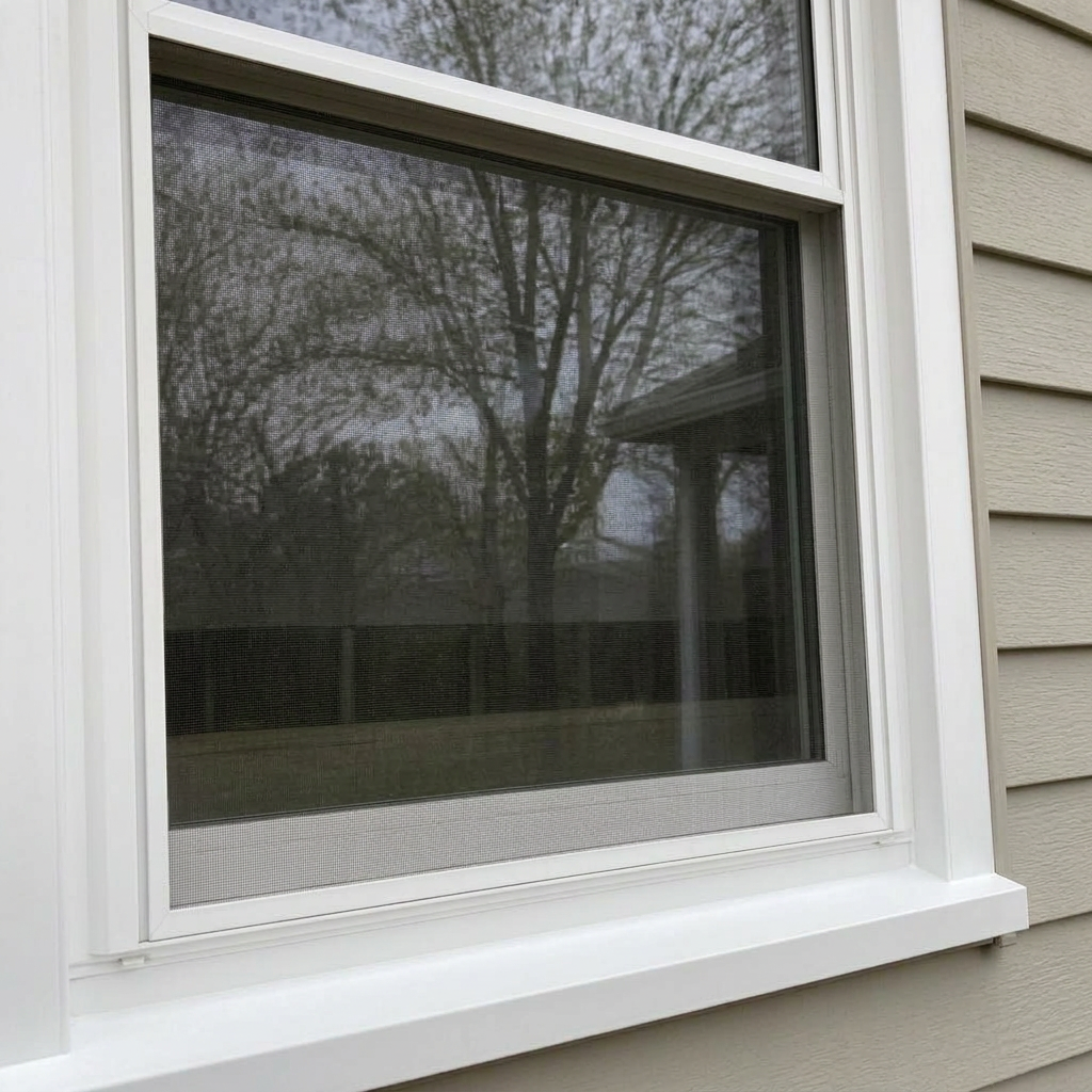 The same exterior window with clear, streak-free glass after Waterwerks window cleaning